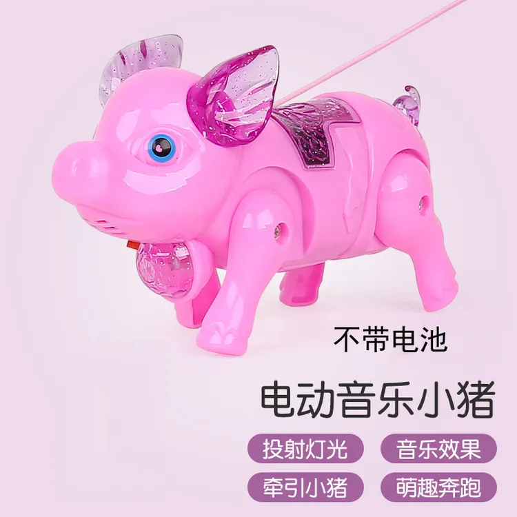 电动牵绳小猪会唱歌跳舞的纤绳遛猪猪儿童玩具夜市货源其他广东否