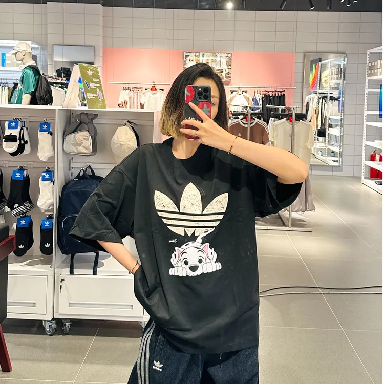 adidas/阿迪达斯 三叶草迪士尼斑点狗联名情侣款百搭短袖 KG6684