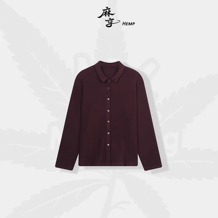 麻享【蚕丝澳绒衬衫】时尚衬衣休闲百搭保暖翻领上衣女士FSY50957