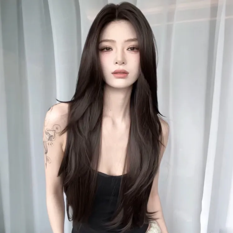 妍公子专属《浩存妹妹》自然黑色气质高层次大面积蕾丝假发头套女