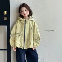 女童秋款外套2025春秋新款儿童休闲韩版卡通刺绣连帽外套Q13887