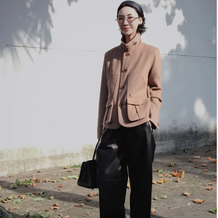 TT设计师【秋江暮】老钱风气质简约澳毛马术装外套女TT191215
