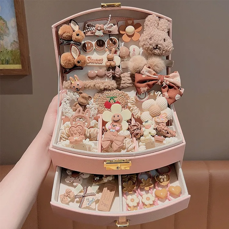 高端儿童发饰套装礼盒女童生日礼物10岁十发夹9头饰8六一6首饰盒