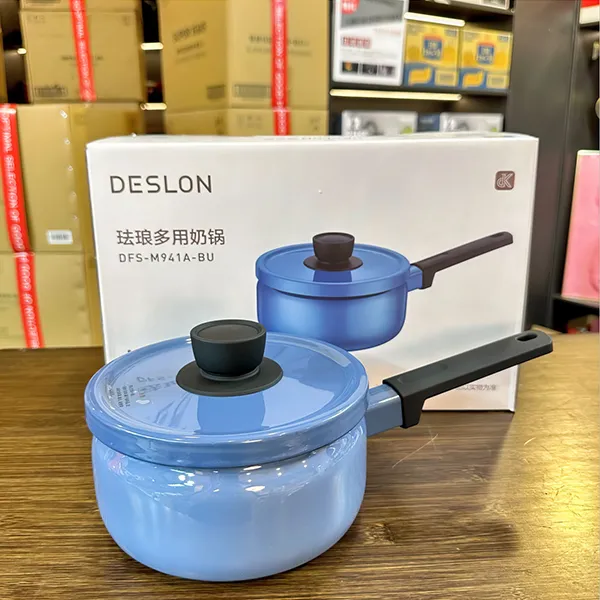 DESLON/德世朗珐琅小奶锅宝宝辅食锅婴儿煎煮一体锅家用奶锅18cm