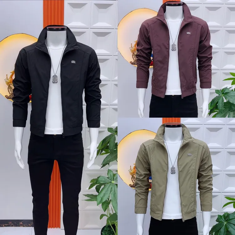 简约大气男士夹克时尚潮流高级感修身秋季男外套休闲百搭帅气夹克