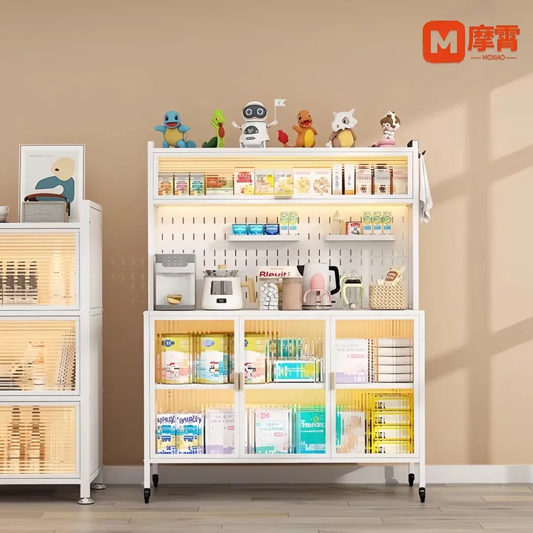 婴儿喂养台收纳柜放宝宝用品泡奶辅食置物架落地多层储物柜子