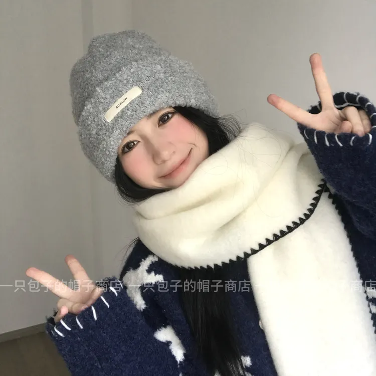 【韩版圈圈纱帽子】秋冬保暖韩系清新温柔毛线帽