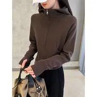 动感少女美式连帽运动卫衣外套女2025秋冬拉链修身短款开衫上衣