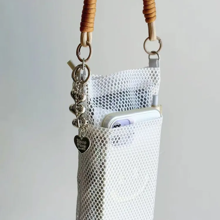 网兜双层拉链收纳包可爱百搭口红化妆包手机驾照身份证卡包便携包