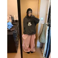 【陈碗饭】米奇卡通百搭圆领卫衣秋季慵懒风连帽上衣195