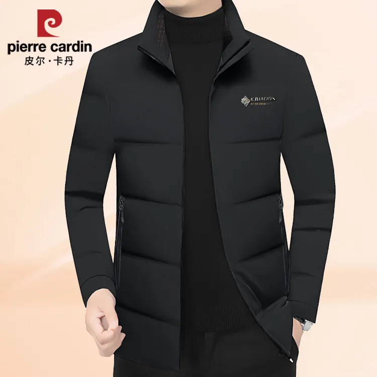 皮尔卡丹男士新款加厚羽绒服休闲中年商务保暖冬季立领鸭绒服外套