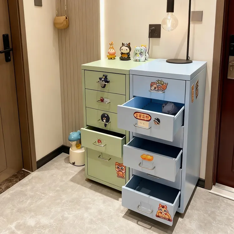 海尔默抽屉移动斗柜收纳柜铁皮加厚家用桌下置物柜夹缝可移动矮柜