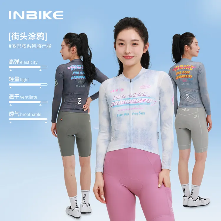 INBIKE骑行服女款长短袖夏季透气轻薄速干高弹单车自行车公路车