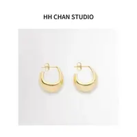 HH.CHAN“月半弯”925银针铜合金镀金耳钉HH52V37769