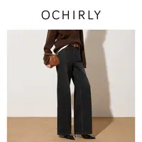 【新品】OCHIRLY欧时力 大直筒裤牛仔长裤微阔腿保暖宽松复古25秋