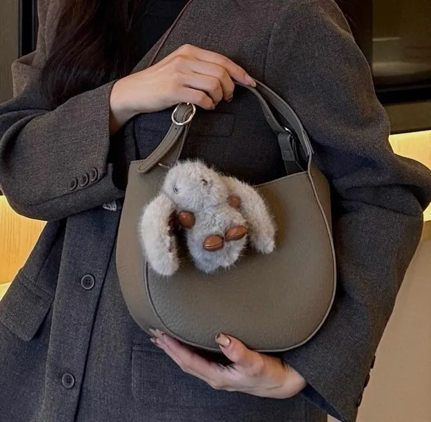 荔枝纹真皮菜篮子手提包2025新款时尚百搭气质通勤手拎单肩斜挎包