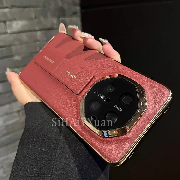 适用华为mate70rs非凡大师手机壳新款70pro+腕带支架素皮纹70创意