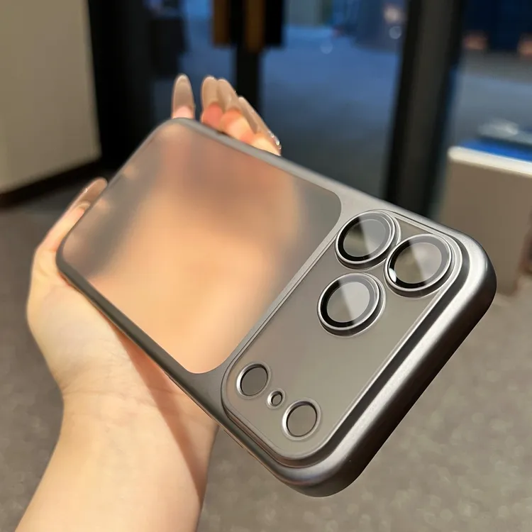 适用于苹果17promax手机壳磨砂透明超薄自带镜头膜网红男女款防摔
