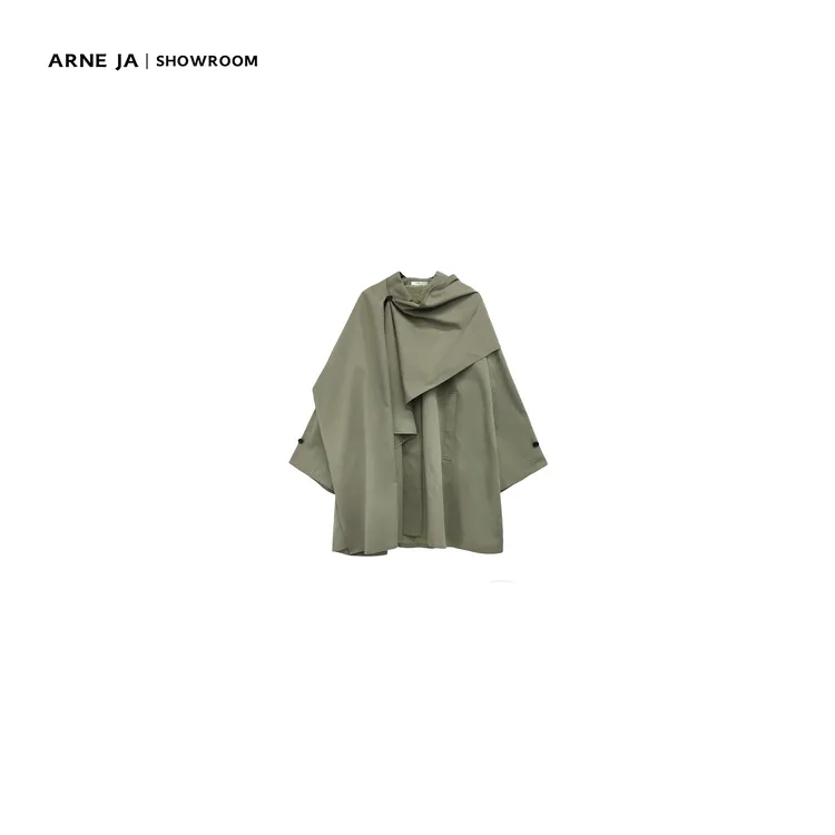 ARNE JA｜“可持续时髦”解构筋骨感廓形时髦可拆卸围巾风衣外套3029