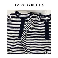 日褡 半拉链条纹针织衫5C14显瘦休闲百搭宽松春季 6009清仓