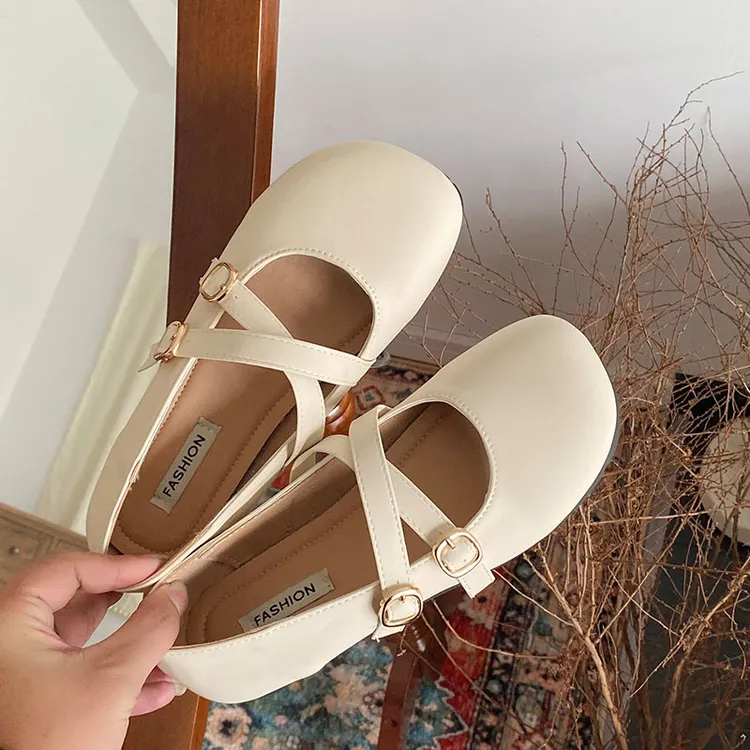 复古森系单鞋女2025春季新款方头浅口气质韩版休闲百搭玛丽珍鞋女