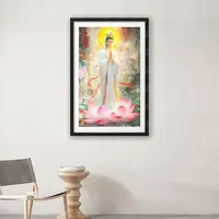 【进口棉布】爱阁十字绣白衣观音新款佛像简约现代客厅书房手工线绣