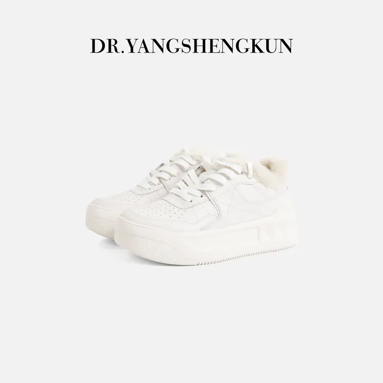 杨圣坤2025新品意大利进口全粒面纳帕小牛皮加厚小白鞋B25120813