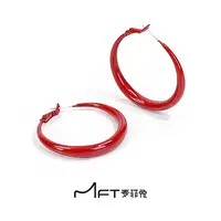 铜合金耳饰 棠喜耳环 复古港风安可拉红素圈秋冬氛围爆款耳饰