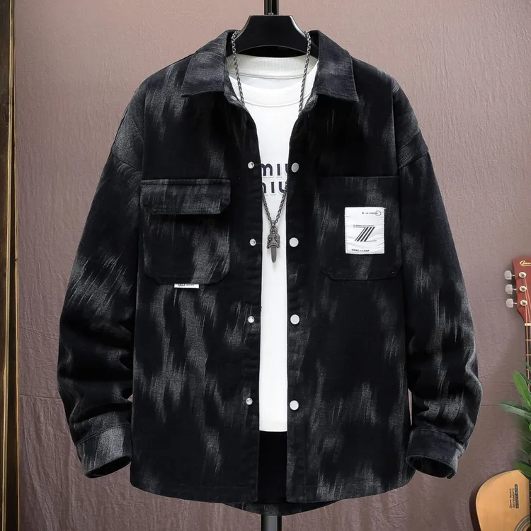 秋冬款牛仔夹克男士外套潮牌时尚帅气休闲冬装加棉加厚牛仔衣服