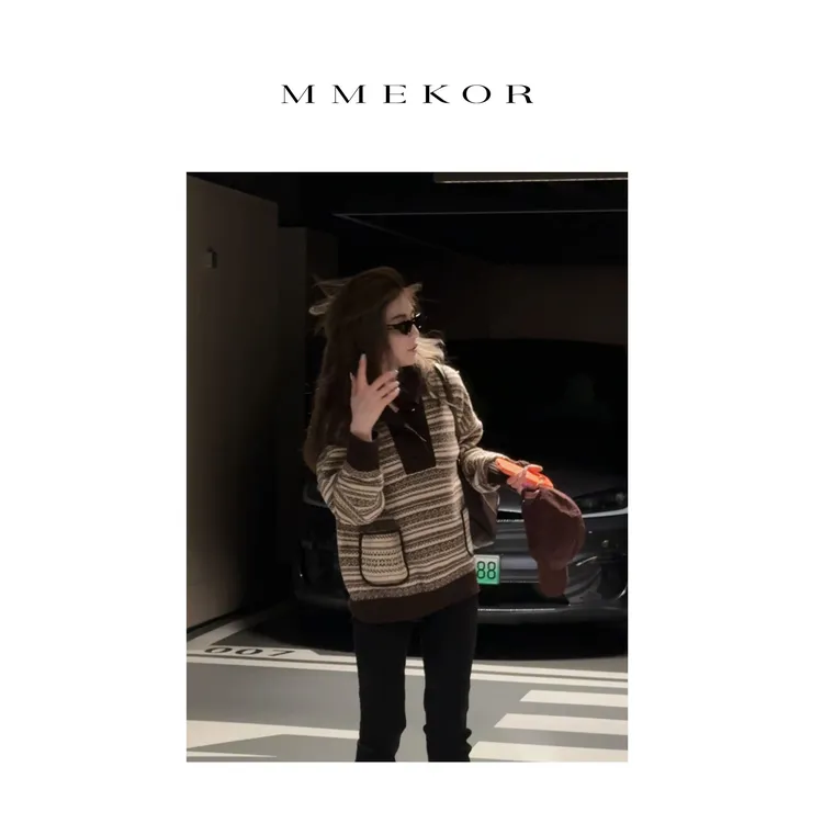 MMEKOR“贝德梦”毛衣 2025新款秋款末日美拉德风百搭上衣 30512
