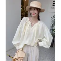 杏色福利大版长袖简约衬衫001