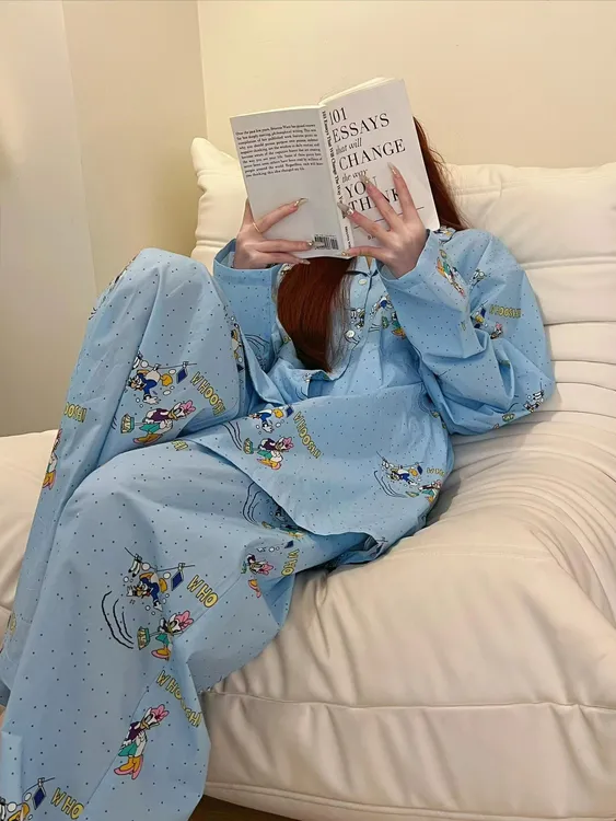 【趣味小鸭】韩版睡衣女可爱新款爆款女长袖春秋季舒适家居服两件套