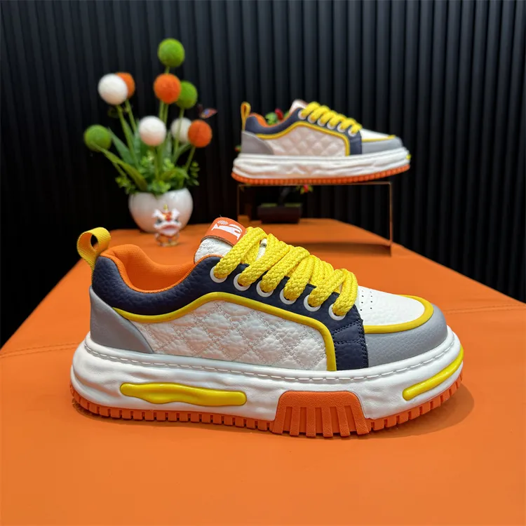 男鞋2026春季上新舒适百搭厚底休闲鞋潮流时尚低帮软底拼色运动鞋