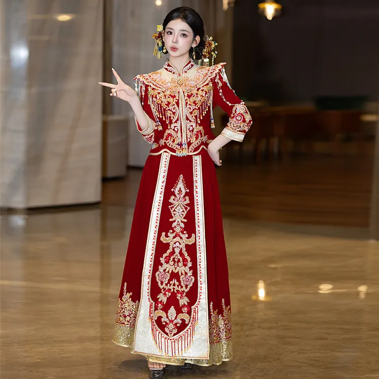 重工显瘦秀禾服婚服2025新款中式婚礼嫁衣礼服新娘出阁服敬酒服女
