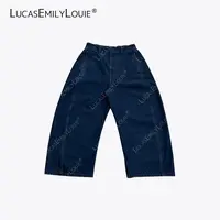 LUCASEMILYLOUIE欢姐0220复古休闲宽松九分弯刀裤牛仔裤2511014