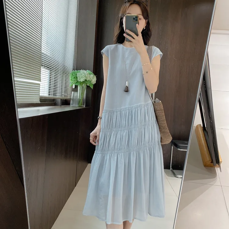 IMFLY金小金自制女装 莱赛尔连衣裙DYQ720夏季裙子女财阀千金女装