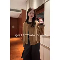 *九莉【山谷外套】韩系简约圆领休闲羊毛呢外套