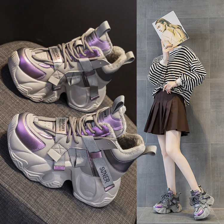 厚底增高8cm老爹鞋女松糕2025秋季新款小个子时尚松糕休闲鞋子女