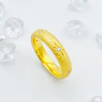  足金999 莫桑拉丝六芒星戒指 1.64 15圈口