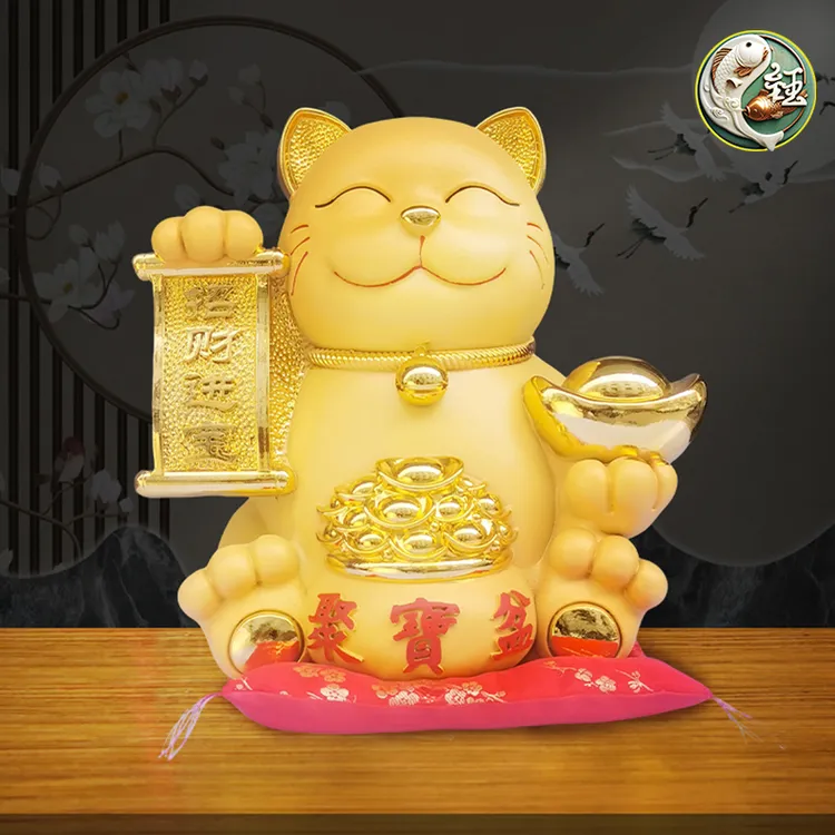 招财猫摆件客厅办公室装饰品聚宝盆店铺收银台开业可存可取存钱罐