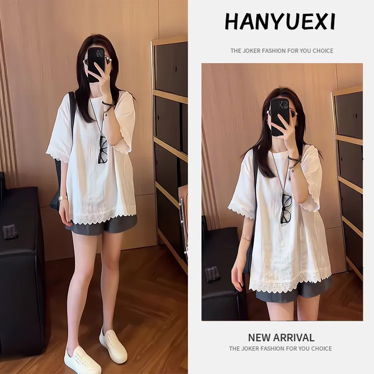【现货】夏季一整套女装2025年新款韩版减龄气质时尚上衣短裤两件套