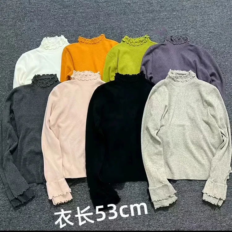 针织常规冬季显瘦木耳边毛针织衫打底衫秋冬时尚