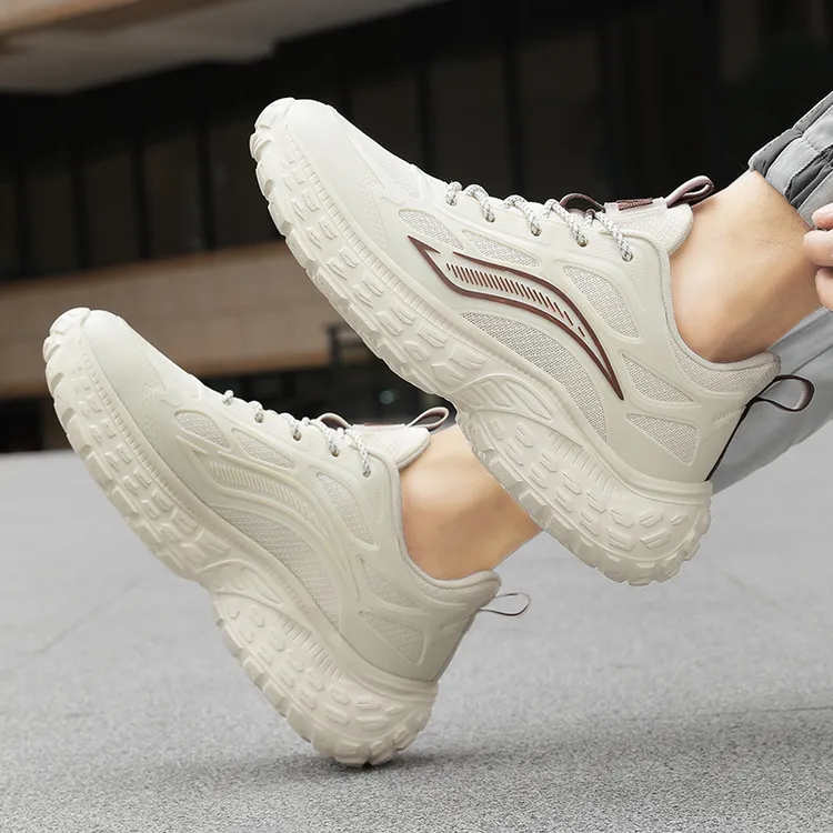 网面鞋中式风四季通用休息防震厚底老爹鞋百搭时尚低帮透气运动鞋