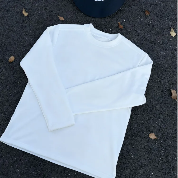 小个子短款重磅300g德绒加厚长袖T恤男冬季保暖解构显肩宽打底衫