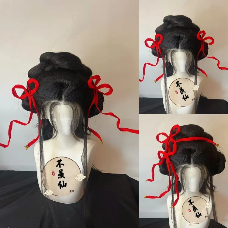 反重力蝴蝶结汉服配饰雪纺仙气红发带cos百搭旗袍复古风发饰头饰A