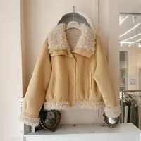 LHTE青青大码女装  冬款韩版厚款短款百搭厚款外套黄色外套A1780
