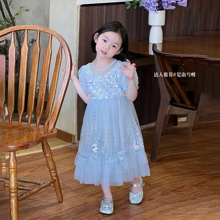 【人鱼公主】百丽夏季连衣裙裙子女童小女孩洋气公主裙BD0015