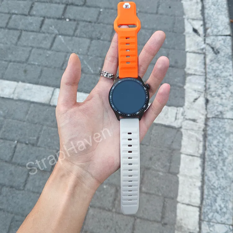 点纹硅胶表带适用于华为手表GT5pro/4双色watch5运动FIT4男款舒适