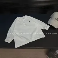 纯棉刺绣儿童棉质长袖打底衫宝宝秋款纯色打底