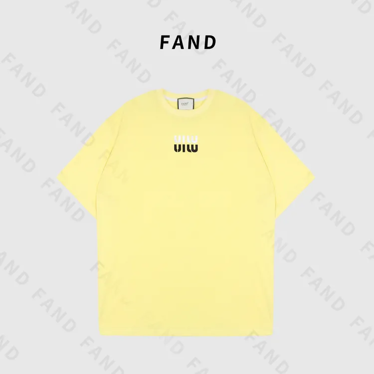 FAND品牌【极简字母】2025夏季情侣装防晒美潮字母印花圆领短袖T恤